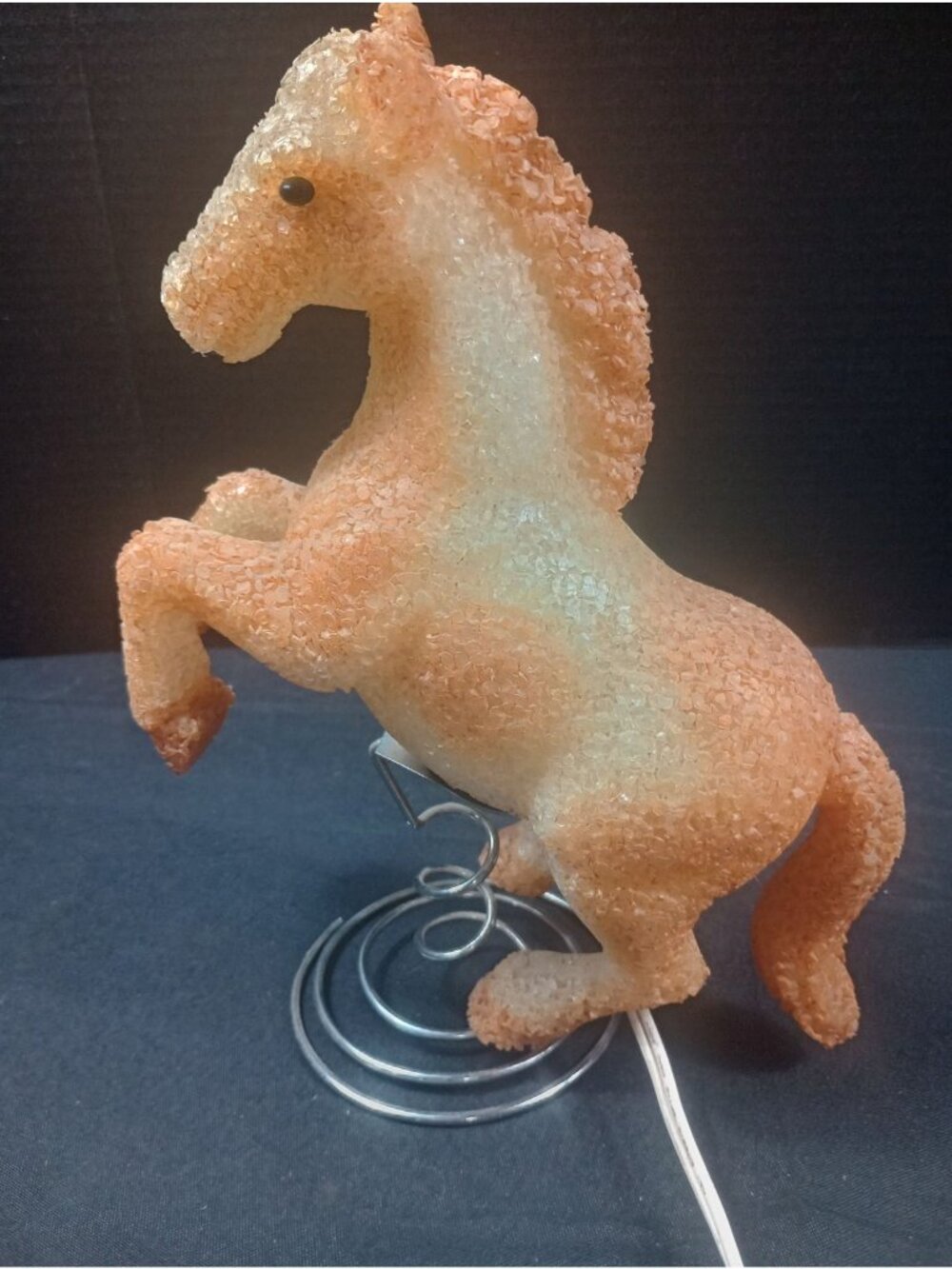 Vintage Retro Plastic Popcorn Prancing Horse Accent Lamp Night Light Rodeo  West